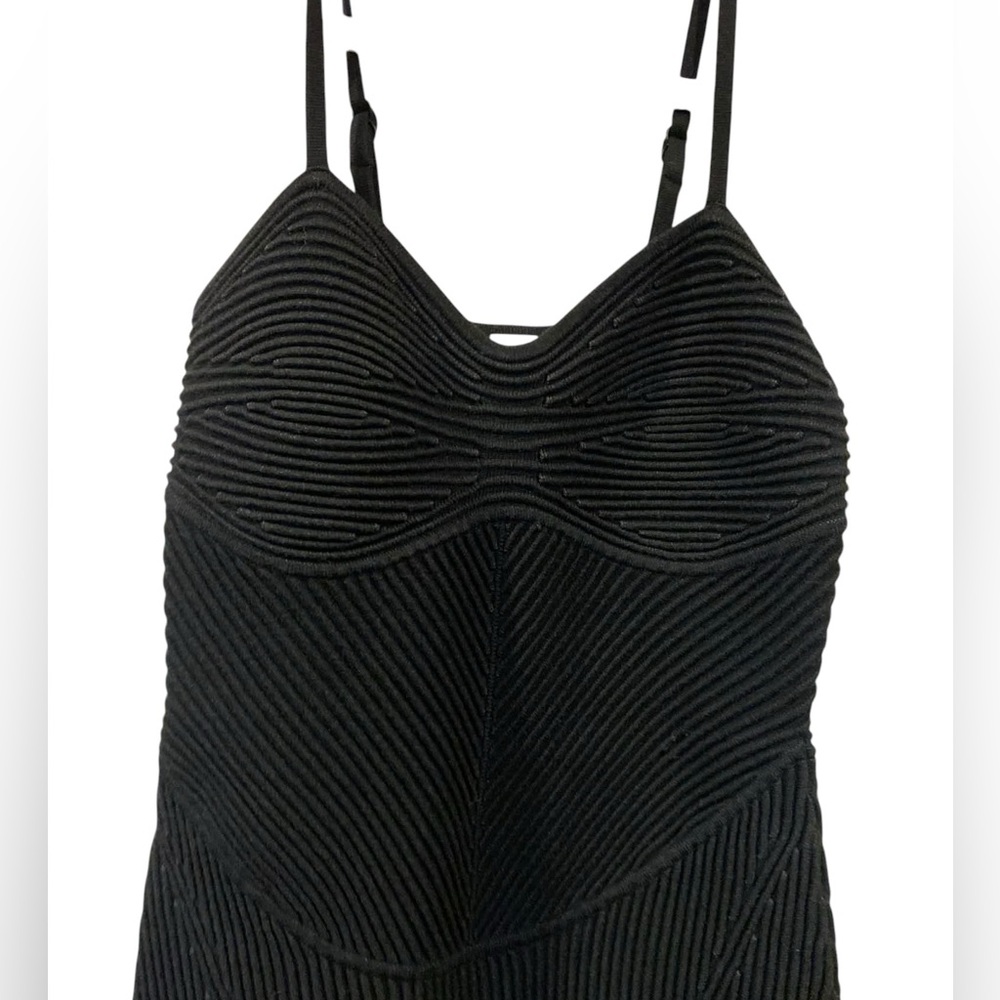 NWT Alo Yoga denim knit mini dress BLACK/ANTHRACITE Size S - Picture 3 of 6